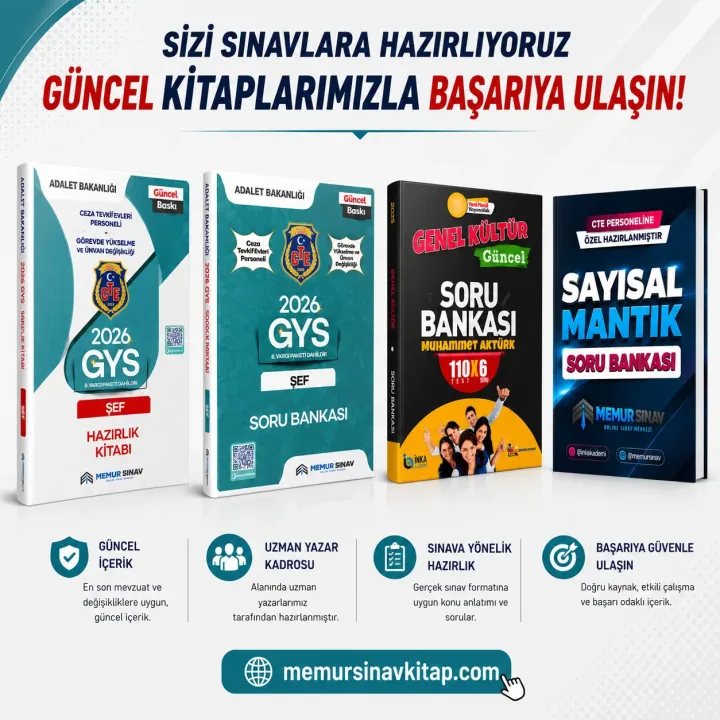 2026 CTE GYS ŞEF HAZIRLIK KİTABI + SORU BANKASI 4'LÜ SET (GÜNCEL SORU BANKASI)